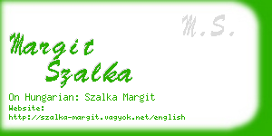 margit szalka business card